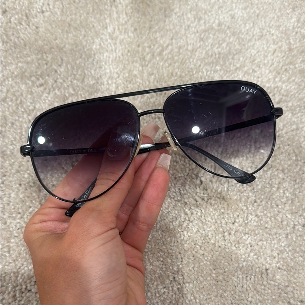 Quay Australia Black Aviator Sunglasses